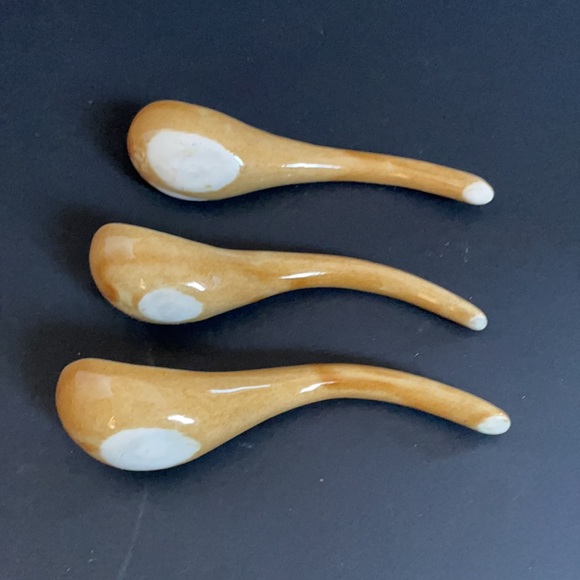 Vintage Ceramic Condiment Salsa Set Tray Jars Spoons - Picture 13 of 15